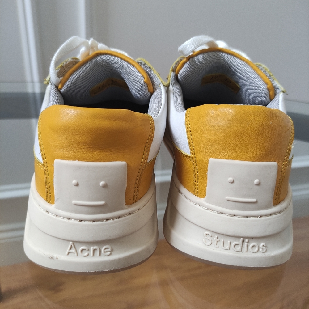 Acne Studios Yellow And White Perey Sneakers - Picture 6 of 11